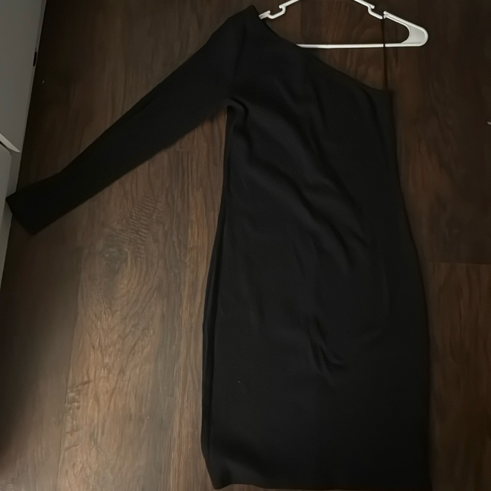 black dress off the shoulder